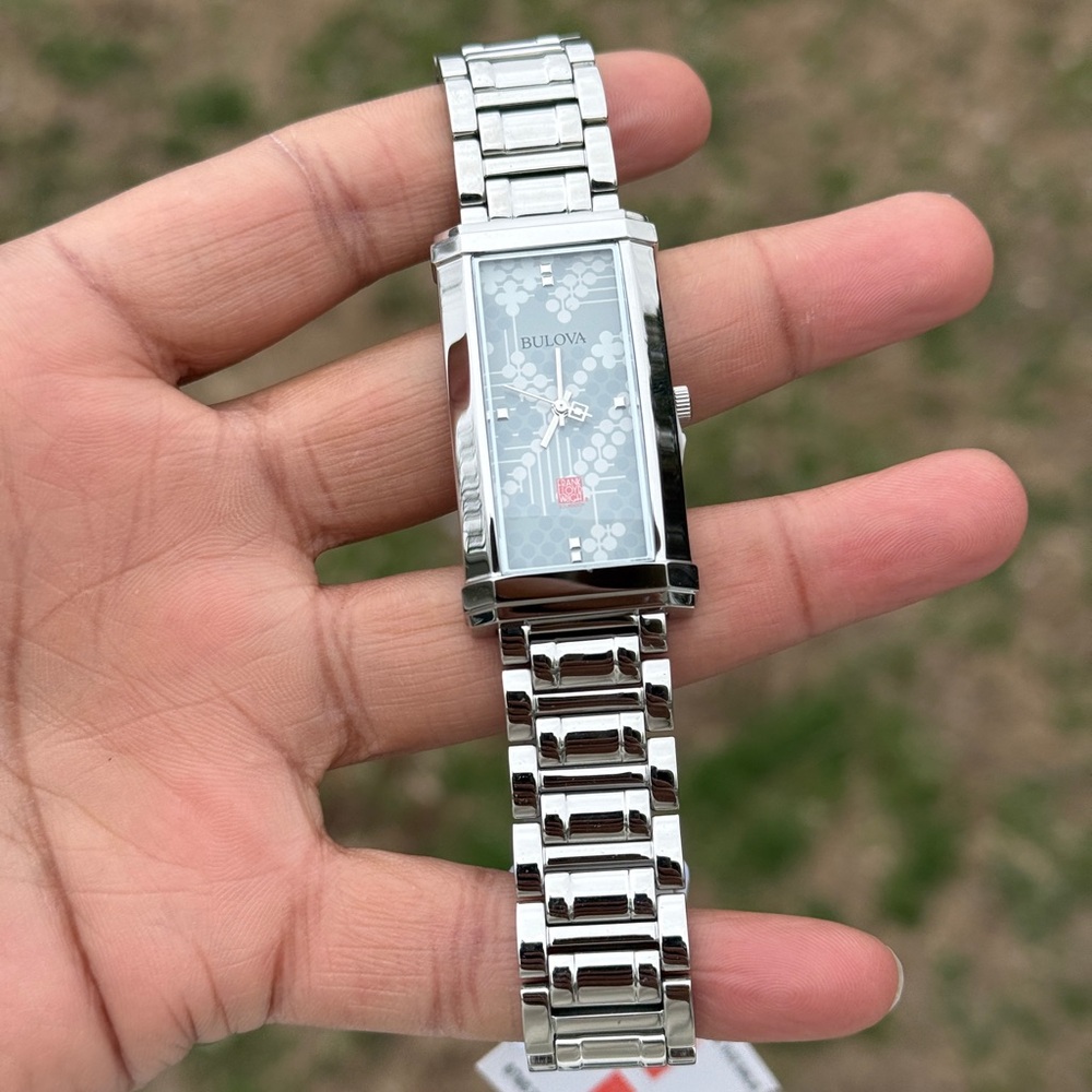 Bulova Frank Lloyd Silver Rectangular Bracelet Wa… - image 9